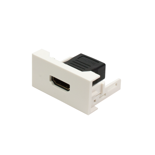 22.5x45 Mosaic insert with flat HDMI adapter, female-female, white